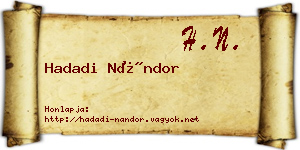 Hadadi Nándor névjegykártya