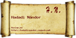Hadadi Nándor névjegykártya